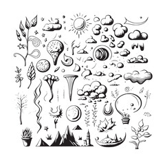 set of hand drawn elements