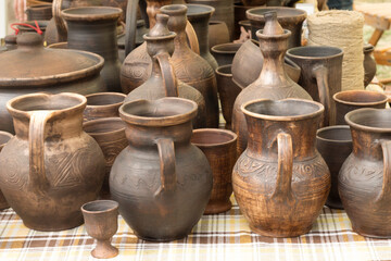 Fototapeta na wymiar earthenware, clay jugs