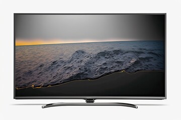 Wide LED Smart TV XXXL Monitor Isolated on White. Photo generative AI