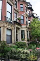 Fototapeta na wymiar Maison victorienne et jardin à Boston. USA