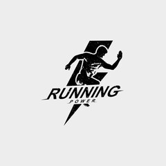 Fototapeta na wymiar Running Power Logo Design Ideas