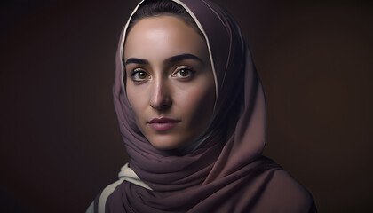 Naklejka premium portrait of beautiful woman with burqa in Ramadan