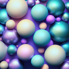 Abstract 3d sphere shapes background. Ai generated art.