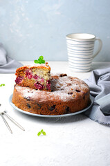 Cheery Pie, Homemade Gluten Free Pie on Bright Background