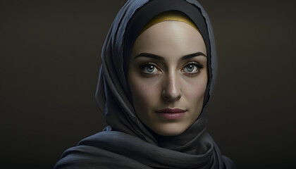 Naklejka premium portrait of beautiful woman with burqa in Ramadan