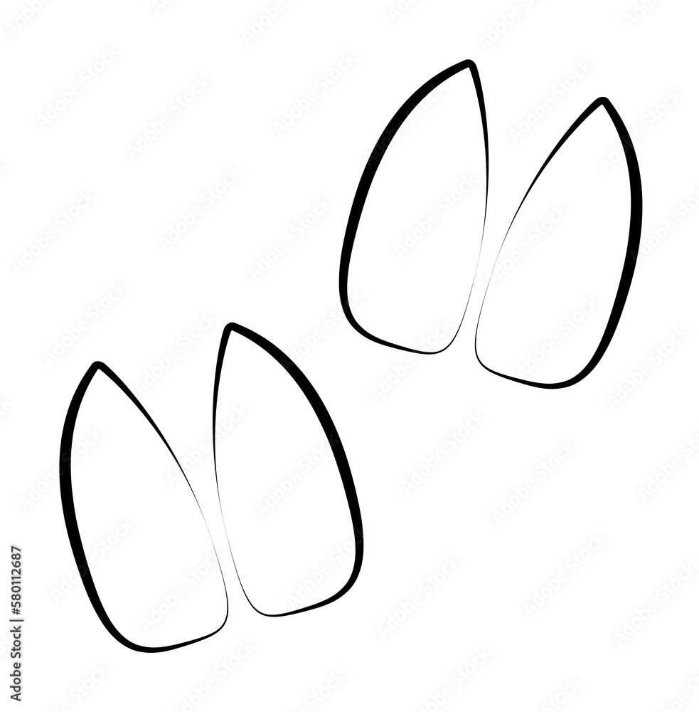 Poster goat tracks icon. element of animal track for mobile concept and web apps. hand drawn goat tracks ic