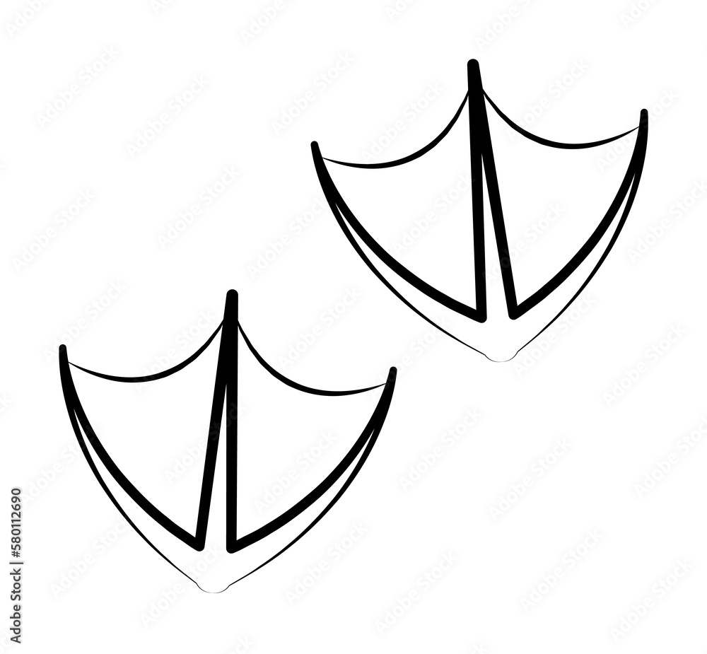 Poster duck tracks icon. element of animal track for mobile concept and web apps. hand drawn duck tracks ic