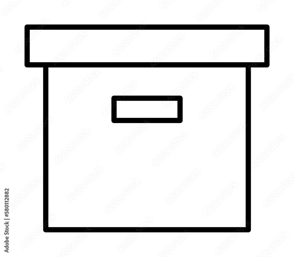 Poster box closed icon. simple line, outline of packaging icons for ui and ux, website or mobile applicatio