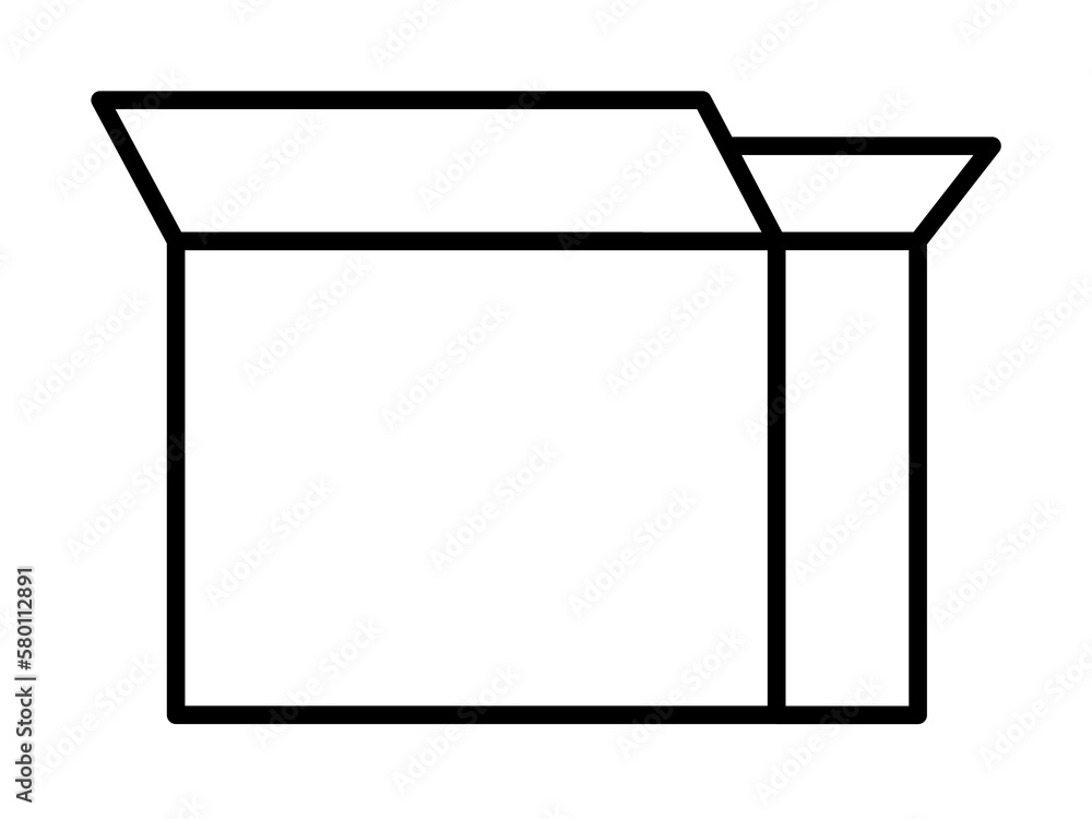 Poster box opened icon. simple line, outline of packaging icons for ui and ux, website or mobile applicatio