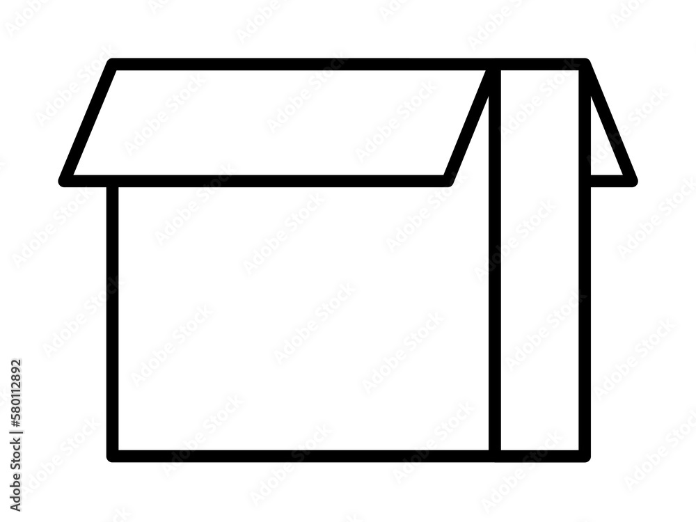 Poster box opened icon. simple line, outline of packaging icons for ui and ux, website or mobile applicatio