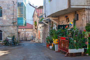 Obraz premium Jerusalem. Israel. The courtyard of ancient Jerusalem 