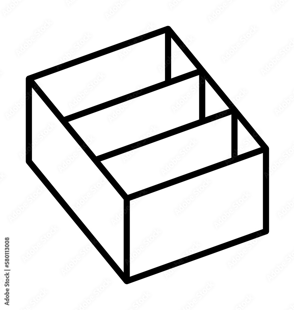 Poster box opened icon. simple line, outline of packaging icons for ui and ux, website or mobile applicatio