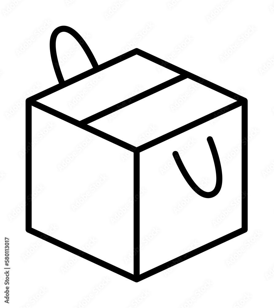Aufkleber box opened icon. simple line, outline of packaging icons for ui and ux, website or mobile applicatio
