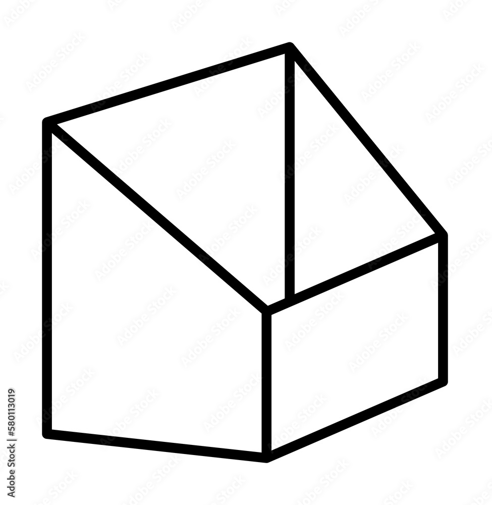 Poster box opened icon. simple line, outline of packaging icons for ui and ux, website or mobile applicatio