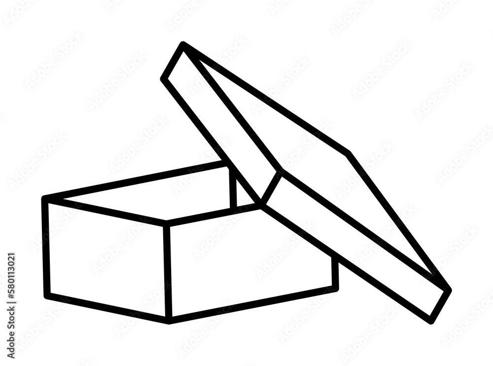 Poster box opened icon. simple line, outline of packaging icons for ui and ux, website or mobile applicatio