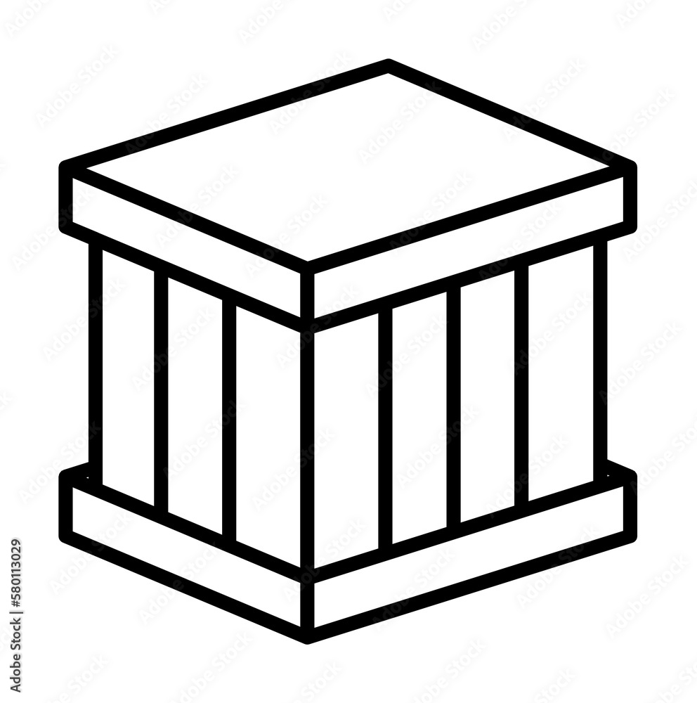Poster box closed icon. simple line, outline of packaging icons for ui and ux, website or mobile applicatio