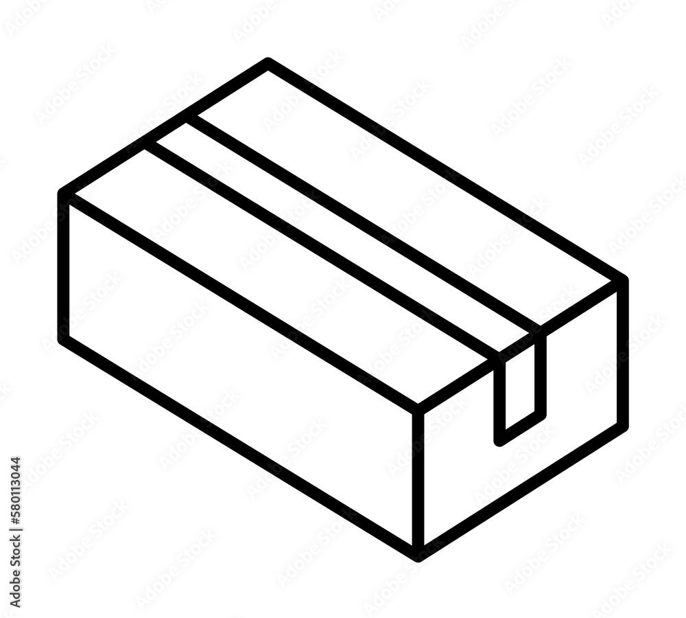 Poster box opened icon. simple line, outline of packaging icons for ui and ux, website or mobile applicatio
