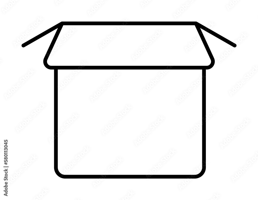 Poster box opened icon. simple line, outline of packaging icons for ui and ux, website or mobile applicatio