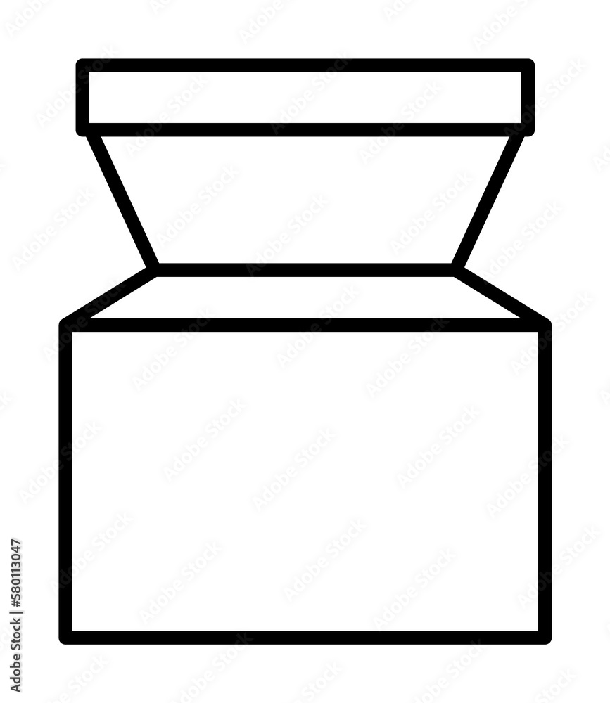 Poster box opened icon. simple line, outline of packaging icons for ui and ux, website or mobile applicatio