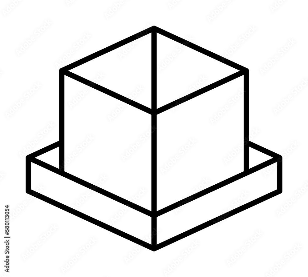 Aufkleber box opened icon. simple line, outline of packaging icons for ui and ux, website or mobile applicatio