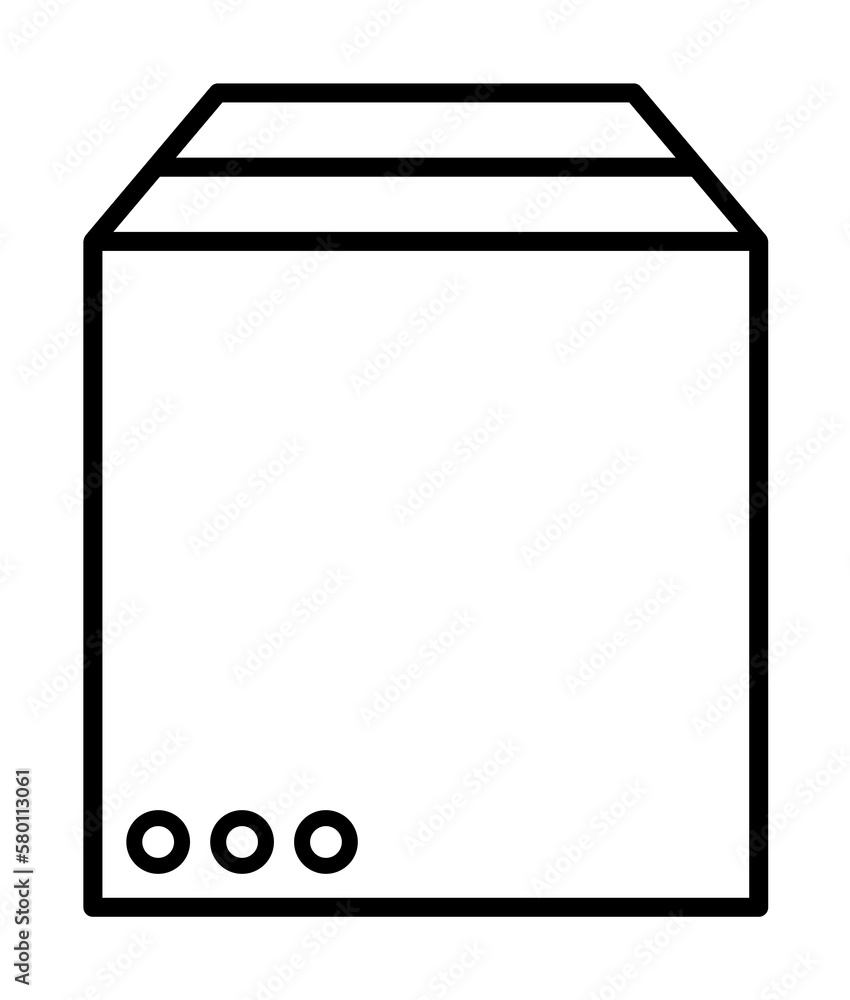Poster box closed icon. simple line, outline of packaging icons for ui and ux, website or mobile applicatio