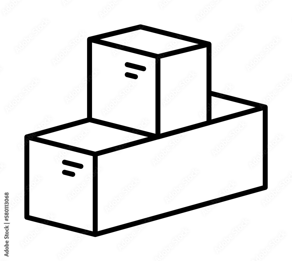 Poster box closed icon. simple line, outline of packaging icons for ui and ux, website or mobile applicatio