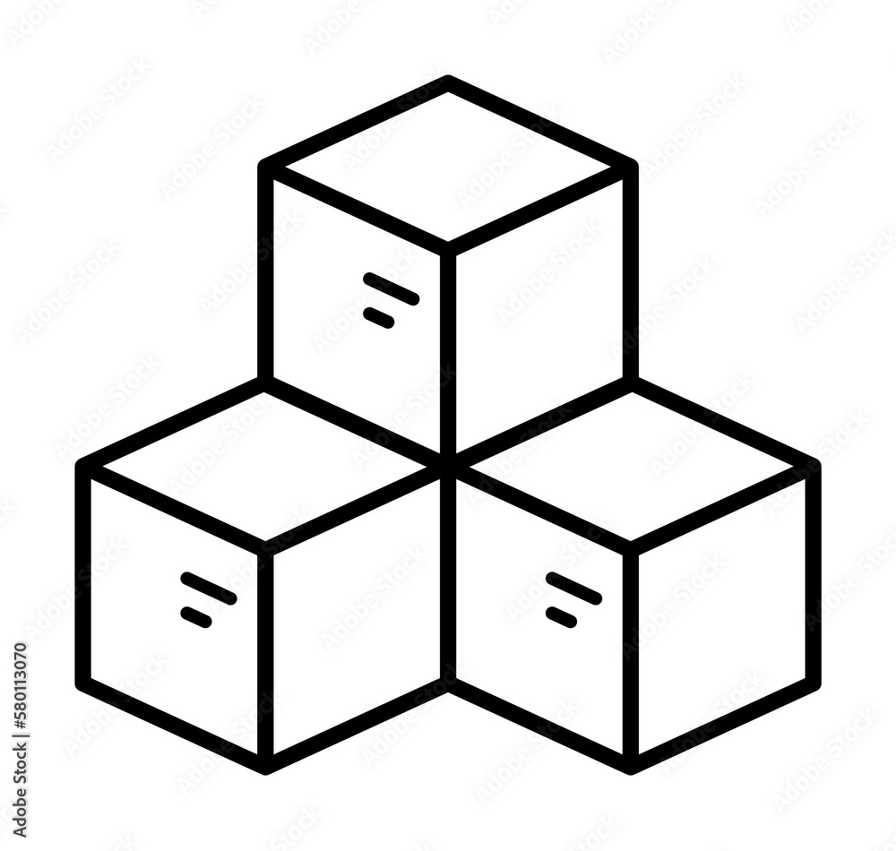 Poster box closed icon. simple line, outline of packaging icons for ui and ux, website or mobile applicatio