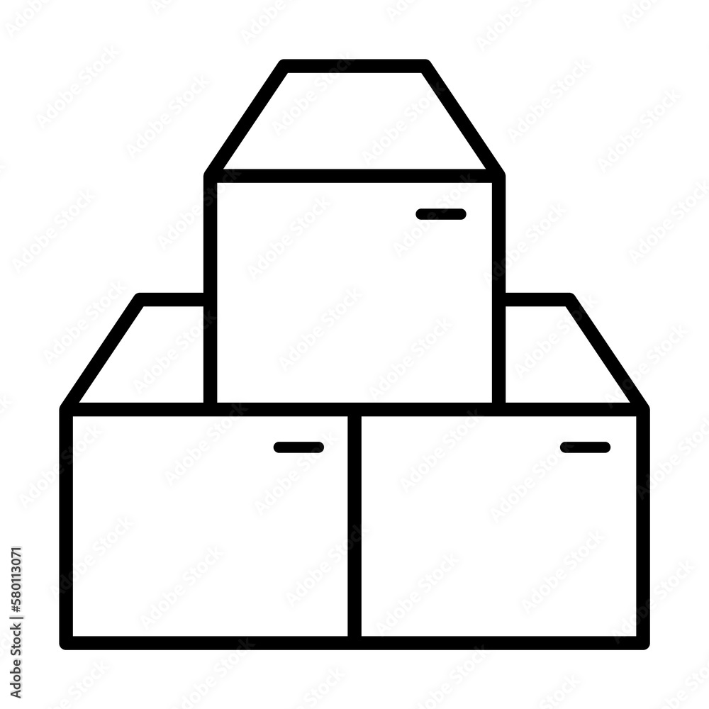Poster box closed icon. simple line, outline of packaging icons for ui and ux, website or mobile applicatio