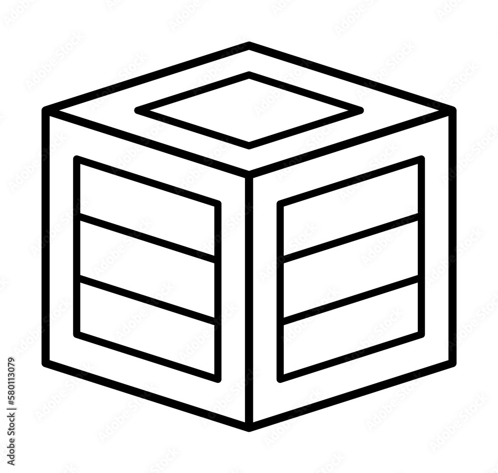 Poster box closed icon. simple line, outline of packaging icons for ui and ux, website or mobile applicatio