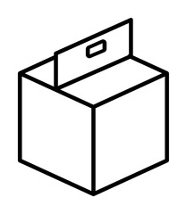 Box opened icon. Simple line, outline of packaging icons for ui and ux, website or mobile application on white background