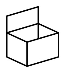 Box opened icon. Simple line, outline of packaging icons for ui and ux, website or mobile application on white background