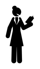 businesswoman, analytic icon. Element of businesswoman icon. Premium quality graphic design icon. Signs and symbols collection icon for websites, web design, mobile app on white background