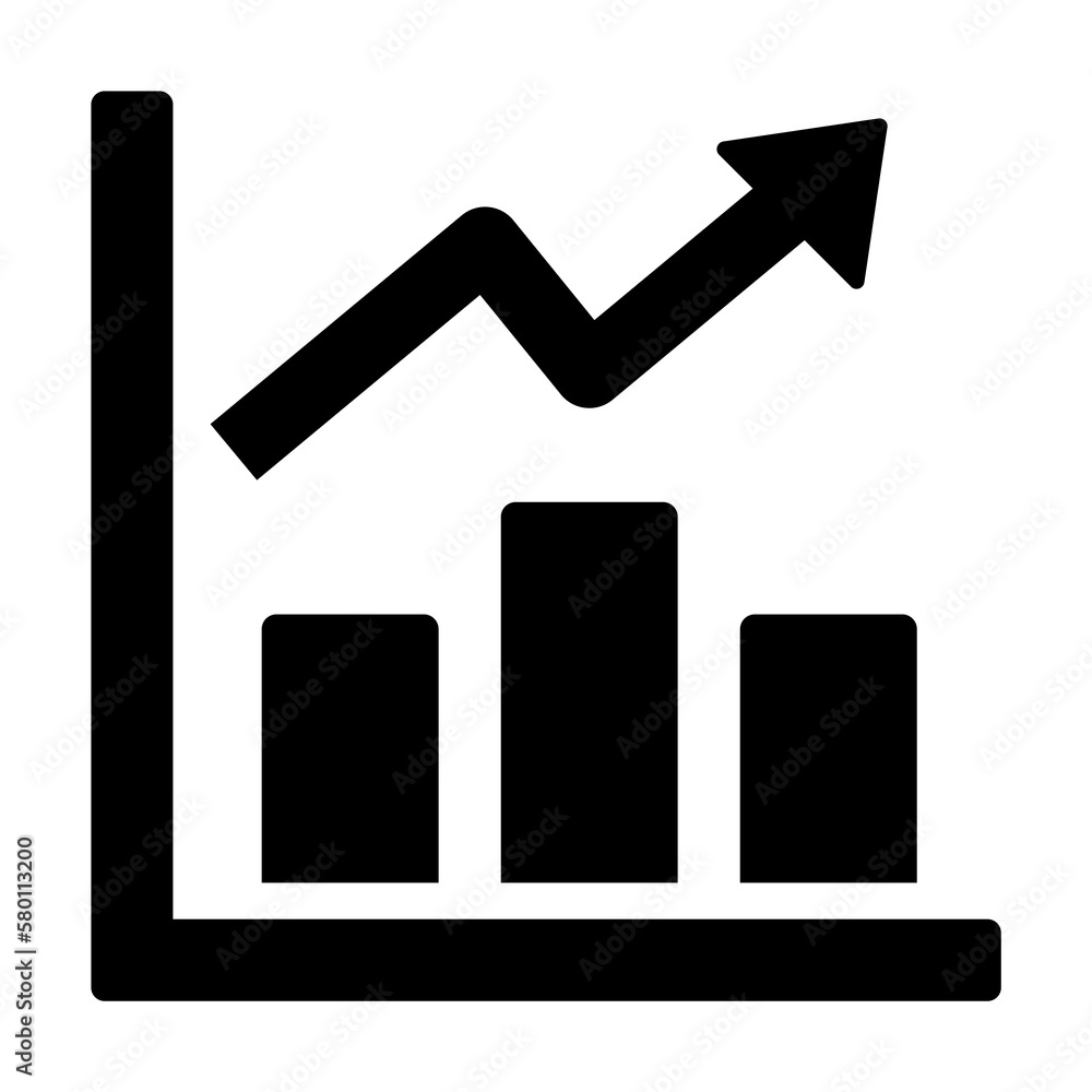 Poster chart arrow up graph bar histograms icon. simple business performance icons for ui and ux, website o