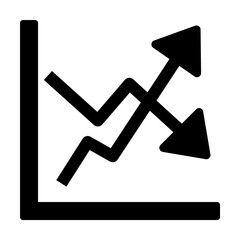Chart arrow icon. Simple business performance icons for ui and ux, website or mobile application on white background