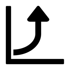 Chart arrow up icon. Simple business performance icons for ui and ux, website or mobile application on white background