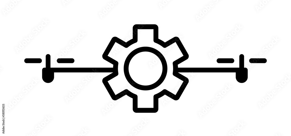 Poster control of drones field outline icon on light background