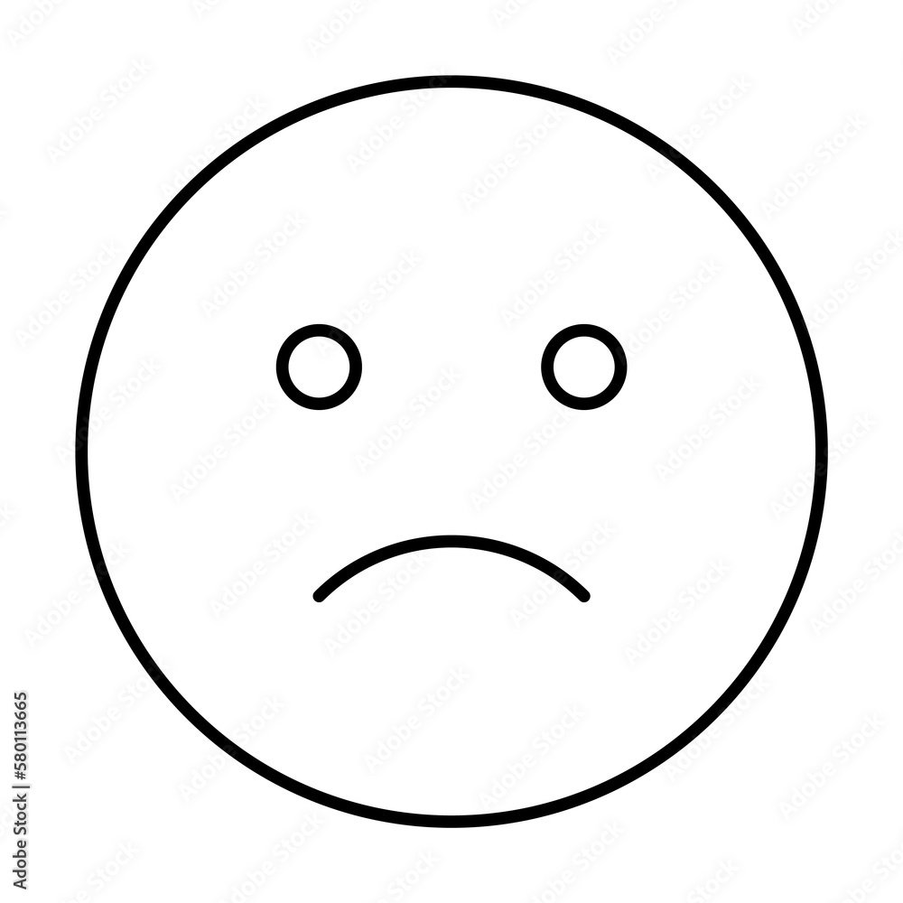 Poster sad, emotions icon. simple line, outline expression of mood icons for ui and ux, website or mobile a