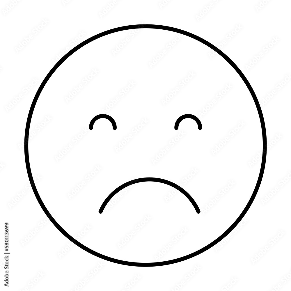 Poster sad, emotions icon. simple line, outline expression of mood icons for ui and ux, website or mobile a