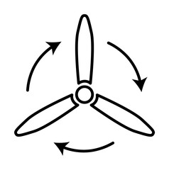 propeller field outline icon on light background