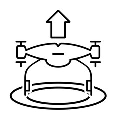 drone rises field outline icon on light background
