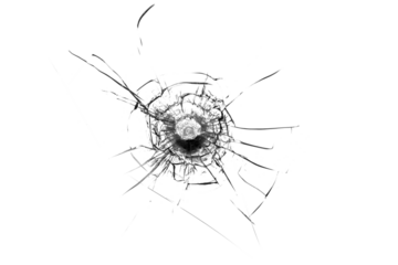 The texture of broken glass. Bullet hole