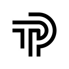 Letter TP or PT monogram logo design