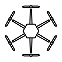 drone propellers field outline icon on light background