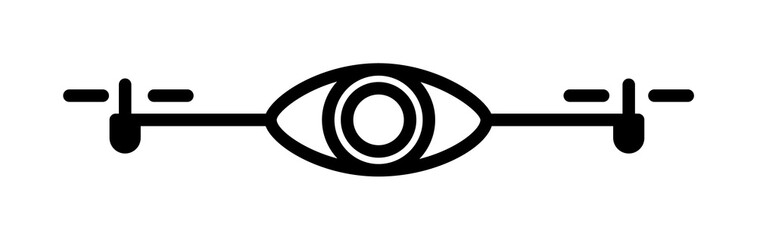 drone with camera field outline icon on light background
