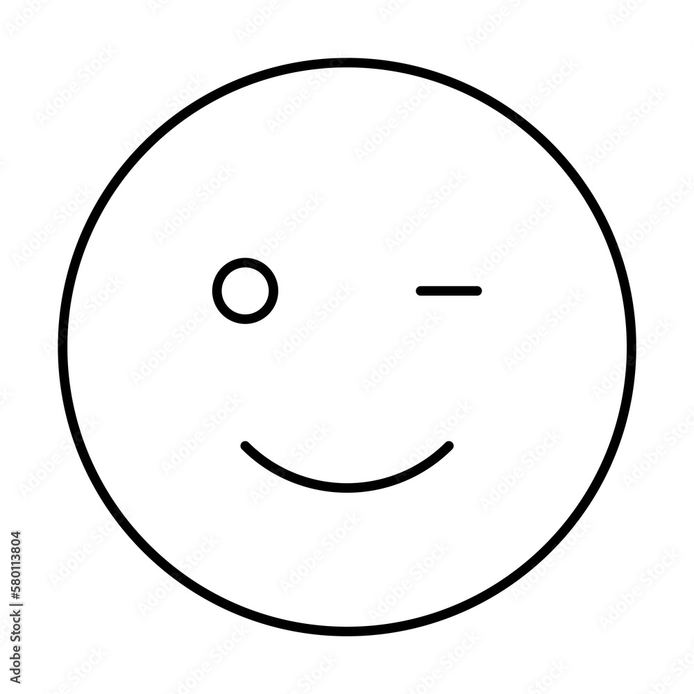 Poster wink, emotions icon. simple line, outline expression of mood icons for ui and ux, website or mobile 