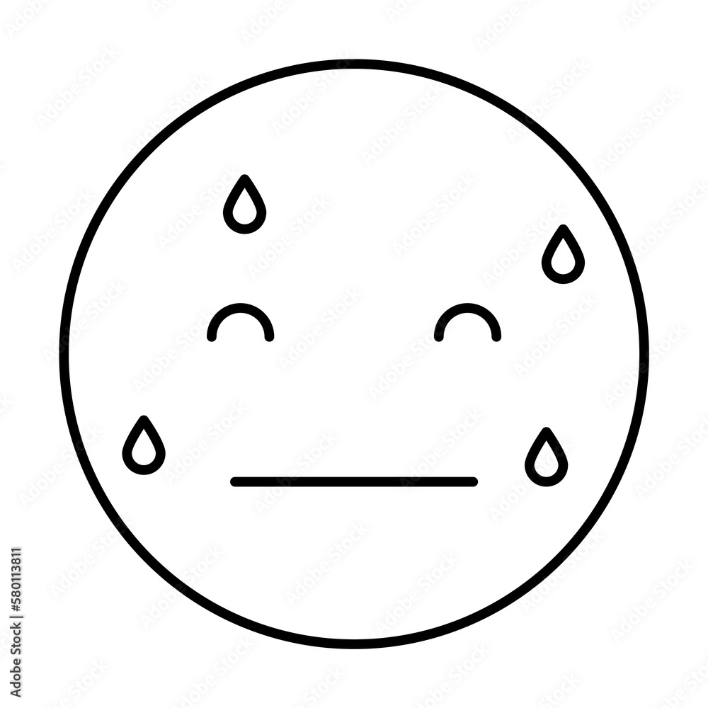 Aufkleber sweating, emotions icon. simple line, outline expression of mood icons for ui and ux, website or mob