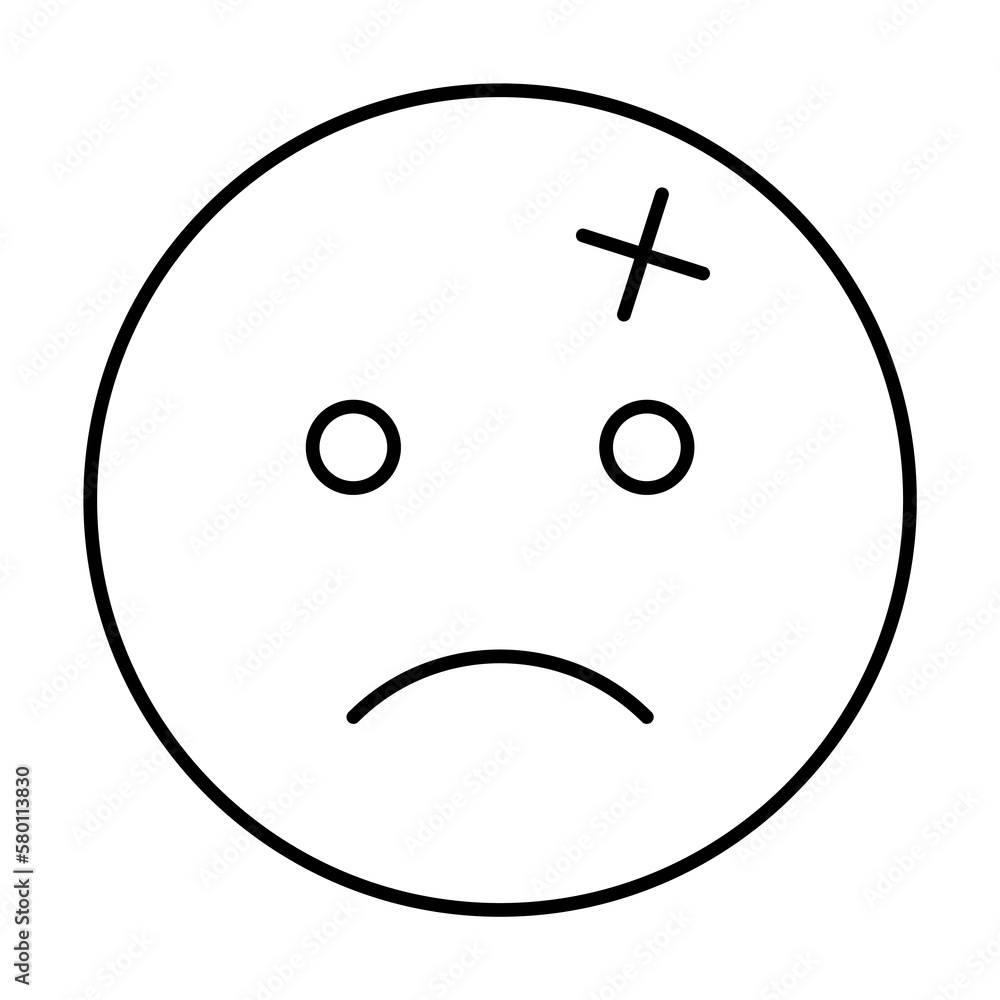 Poster wound, emotions icon. simple line, outline expression of mood icons for ui and ux, website or mobile