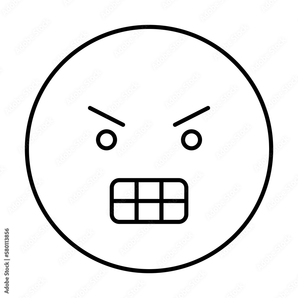 Poster furious, emotions icon. simple line, outline expression of mood icons for ui and ux, website or mobi