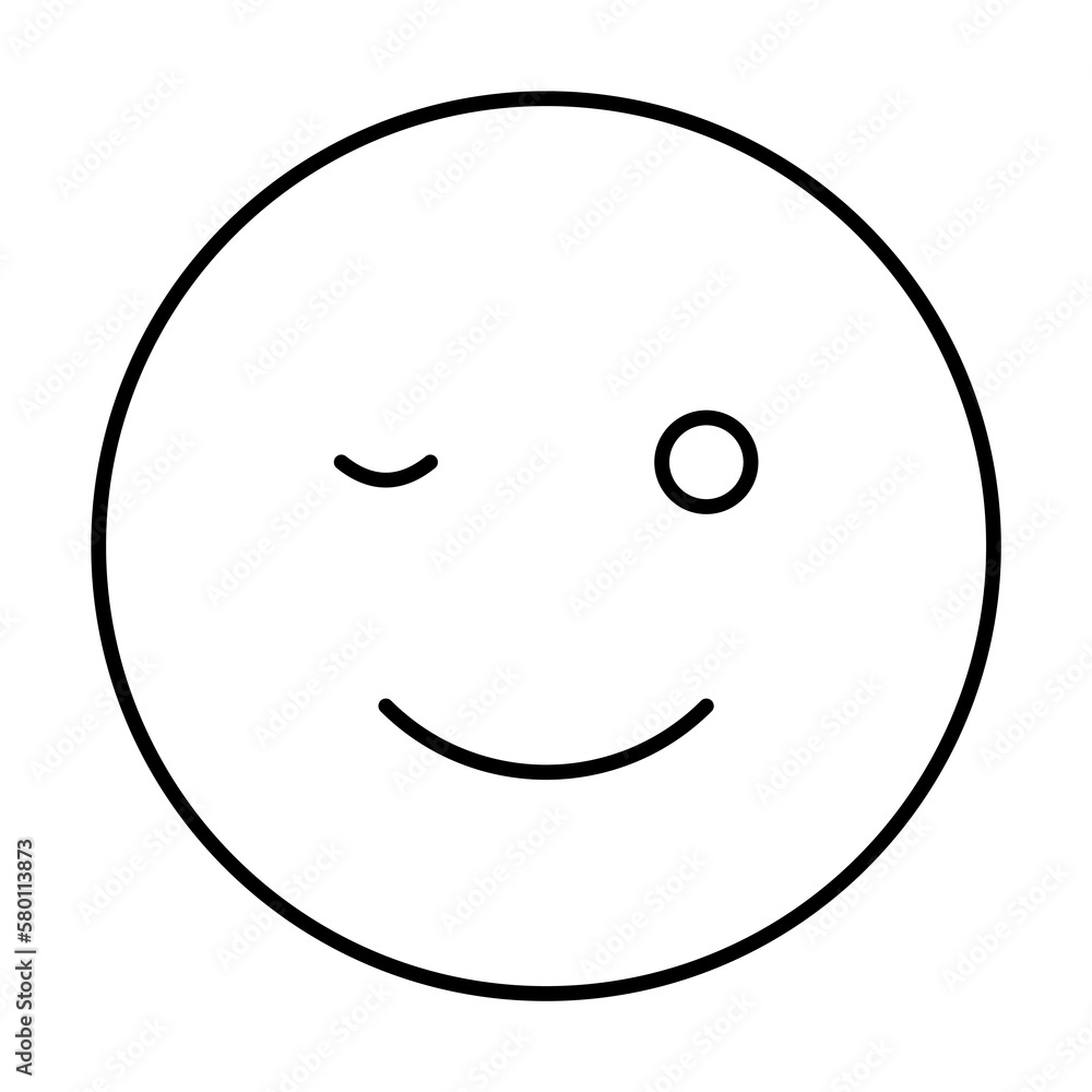 Poster wink, emotions icon. simple line, outline expression of mood icons for ui and ux, website or mobile 
