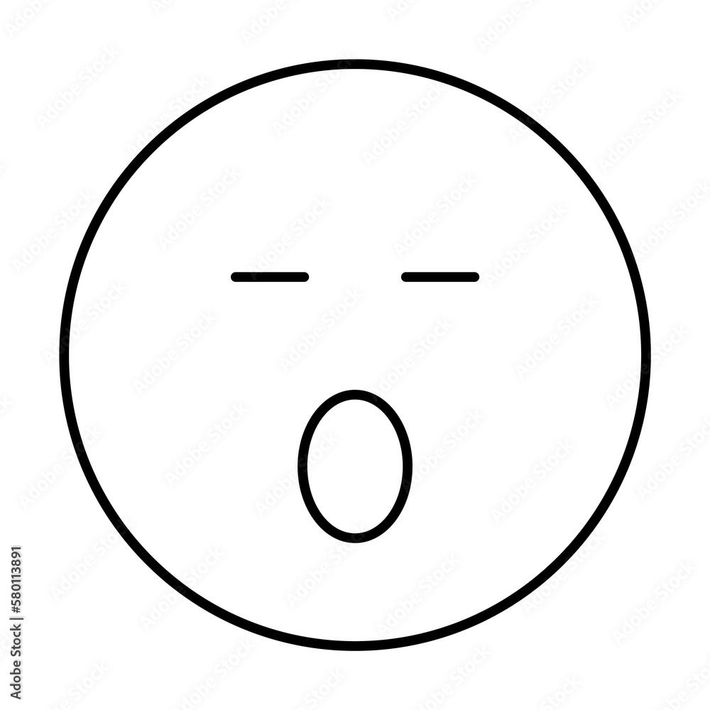 Poster sleeping with opened mouth icon. simple line, outline expression of mood icons for ui and ux, websit